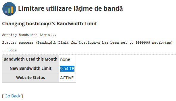 New bandwidth limit